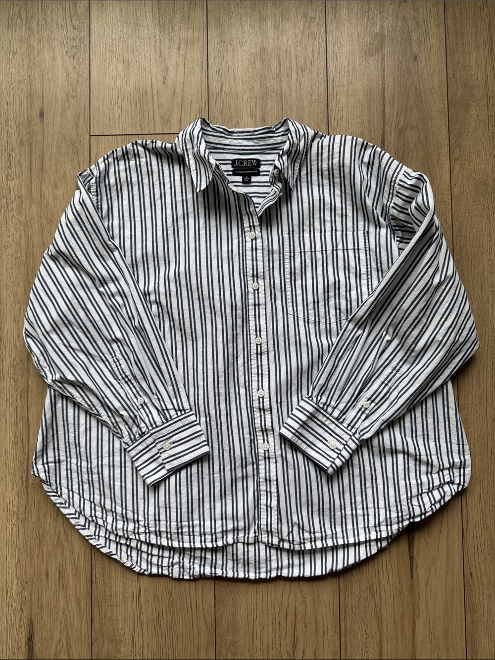 J. Crew Etienne Oversized Fit Shirt Women’s XL Long Sleeve Button Down Stripes